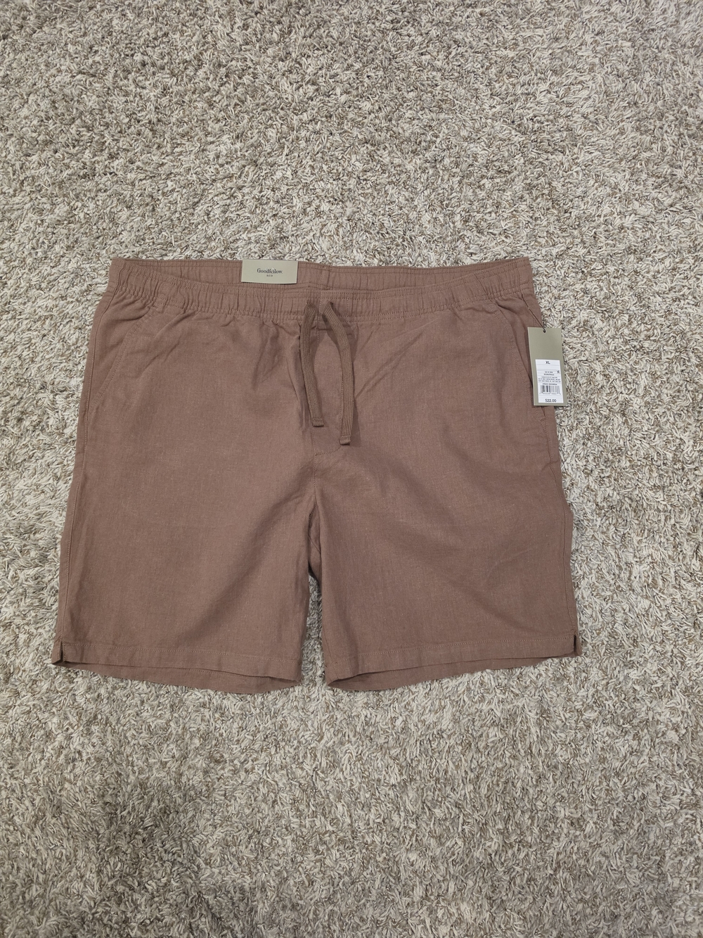 Goodfellow & Co Men's Drawstring Linen-Blend Shorts - Brown
